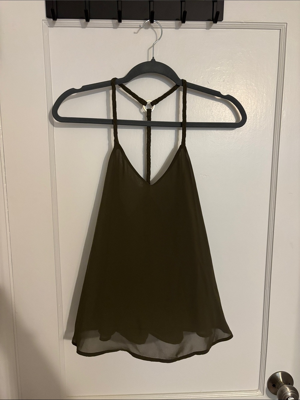 Marciano Olive Green Double-Strap V-Neck Camisole